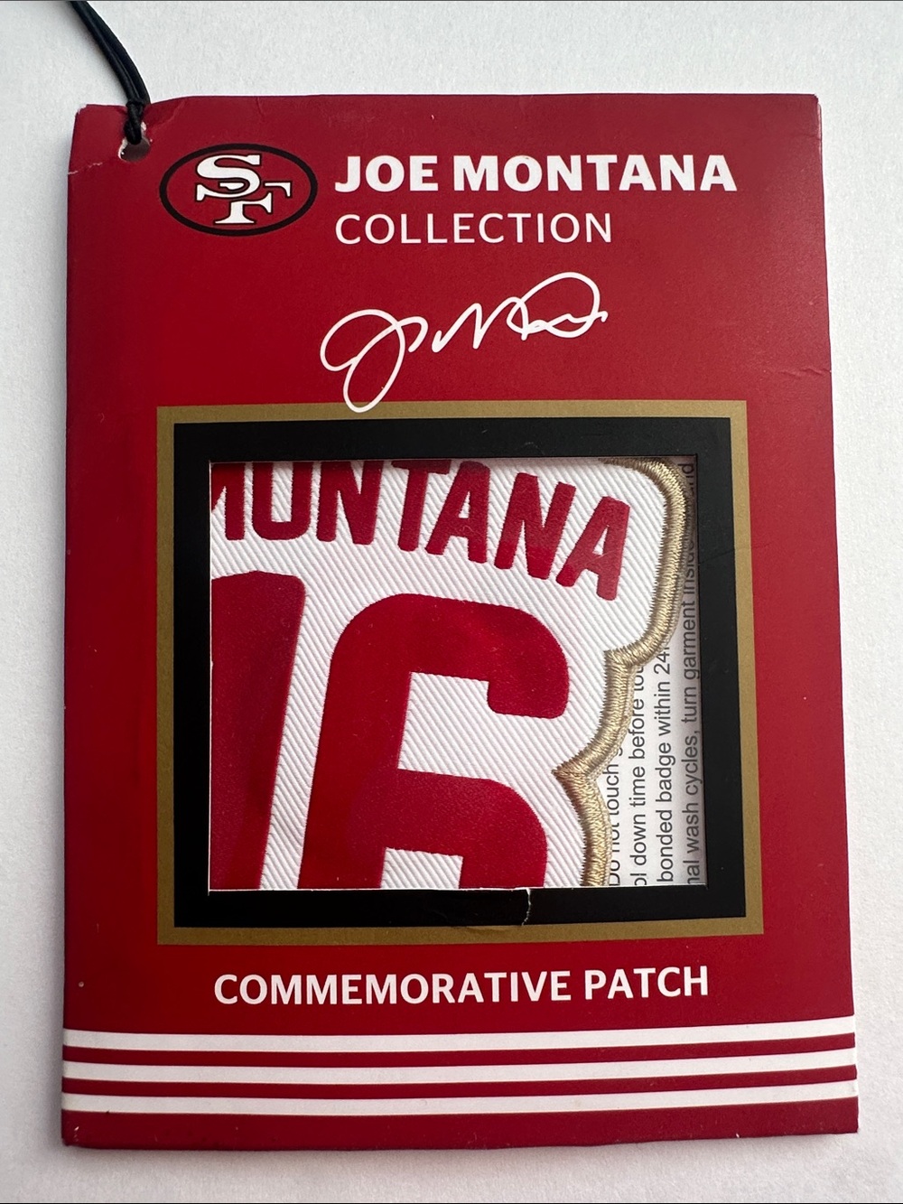 Joe Montana Collection Commemorative Patch - Red & White